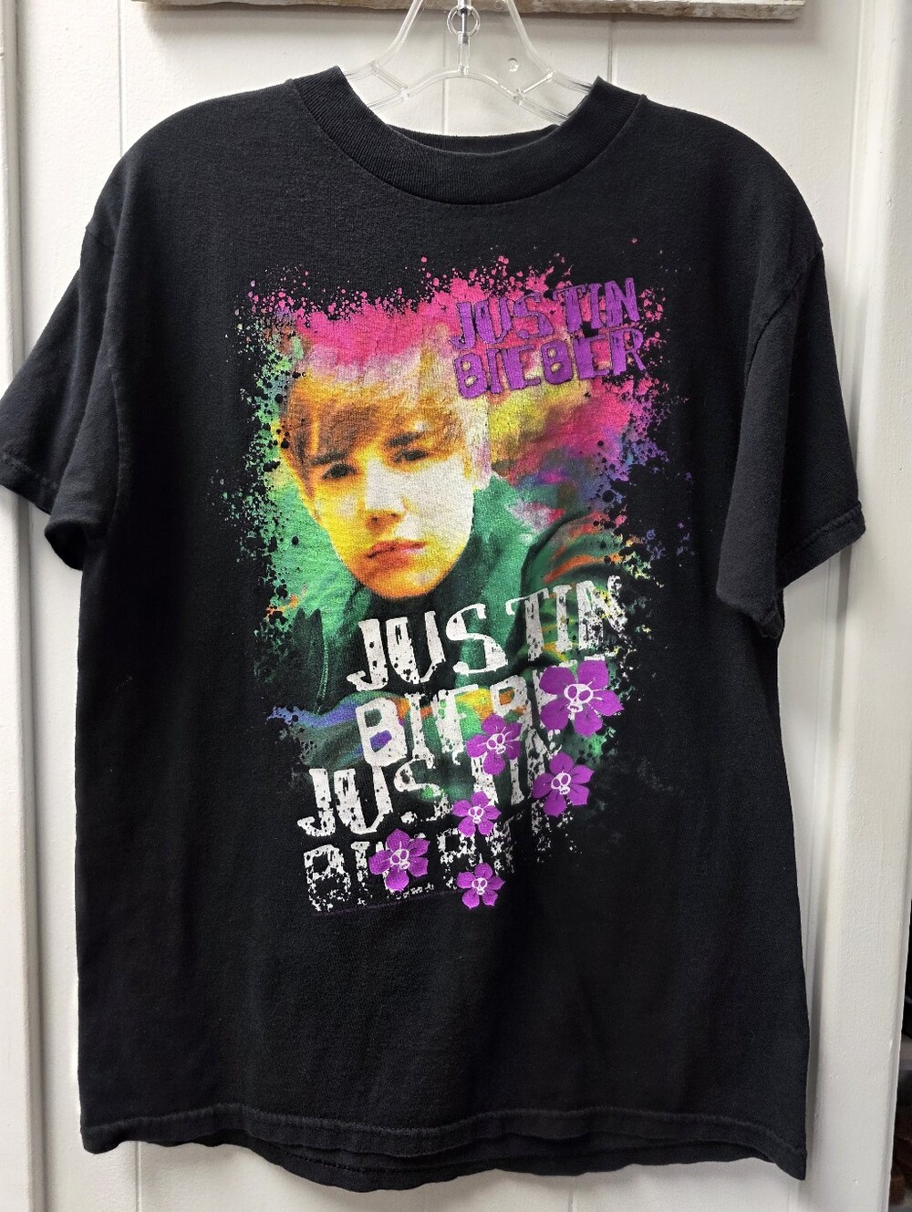 Y2k Vintage Justin Bieber My World Tour 2010 Tee Concert Euc Sz M